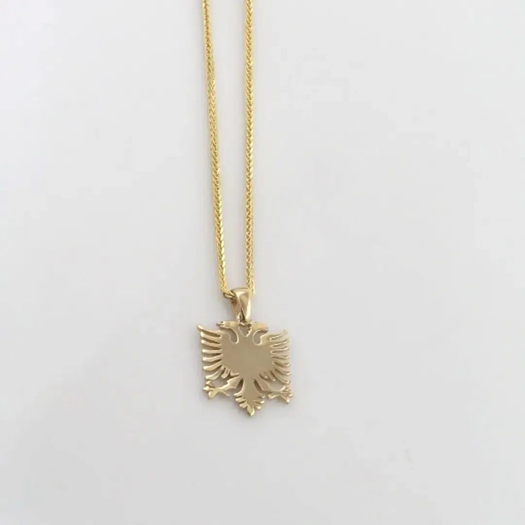 14 KT Solid Yellow Gold Necklace With Double Headed Eagle - TK GOLD