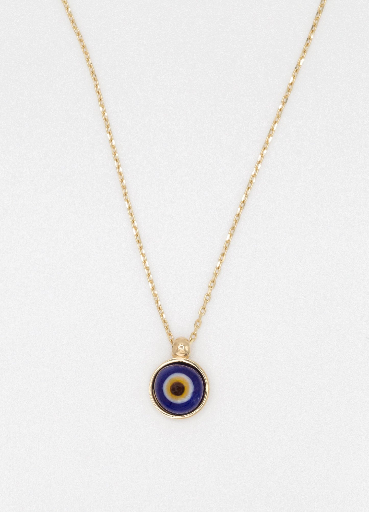 14 KT Yellow Gold Evil Eye Necklace - TK GOLD