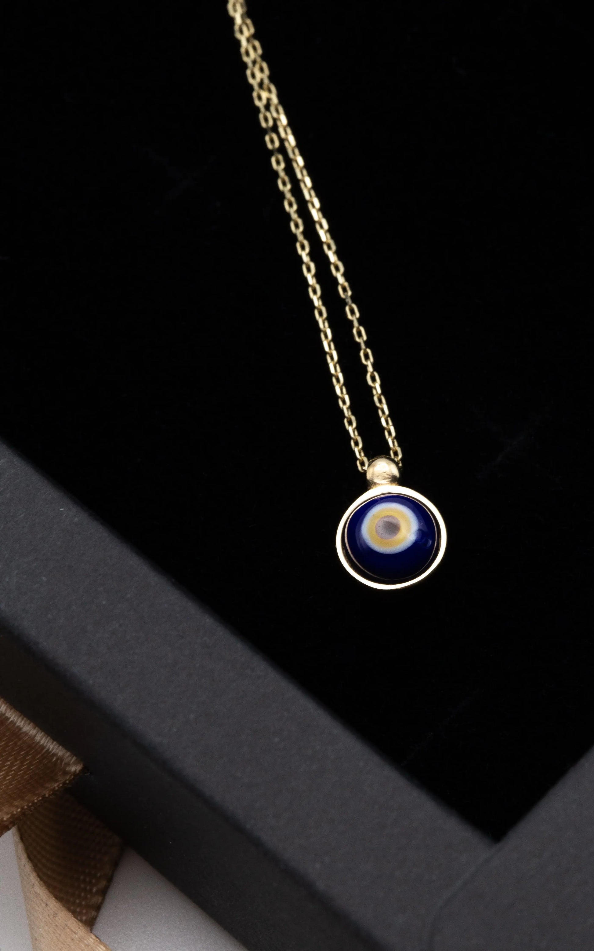 14 KT Yellow Gold Evil Eye Necklace - TK GOLD