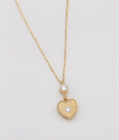 14 KT Yellow Gold Heart Shaped Necklace - TK GOLD