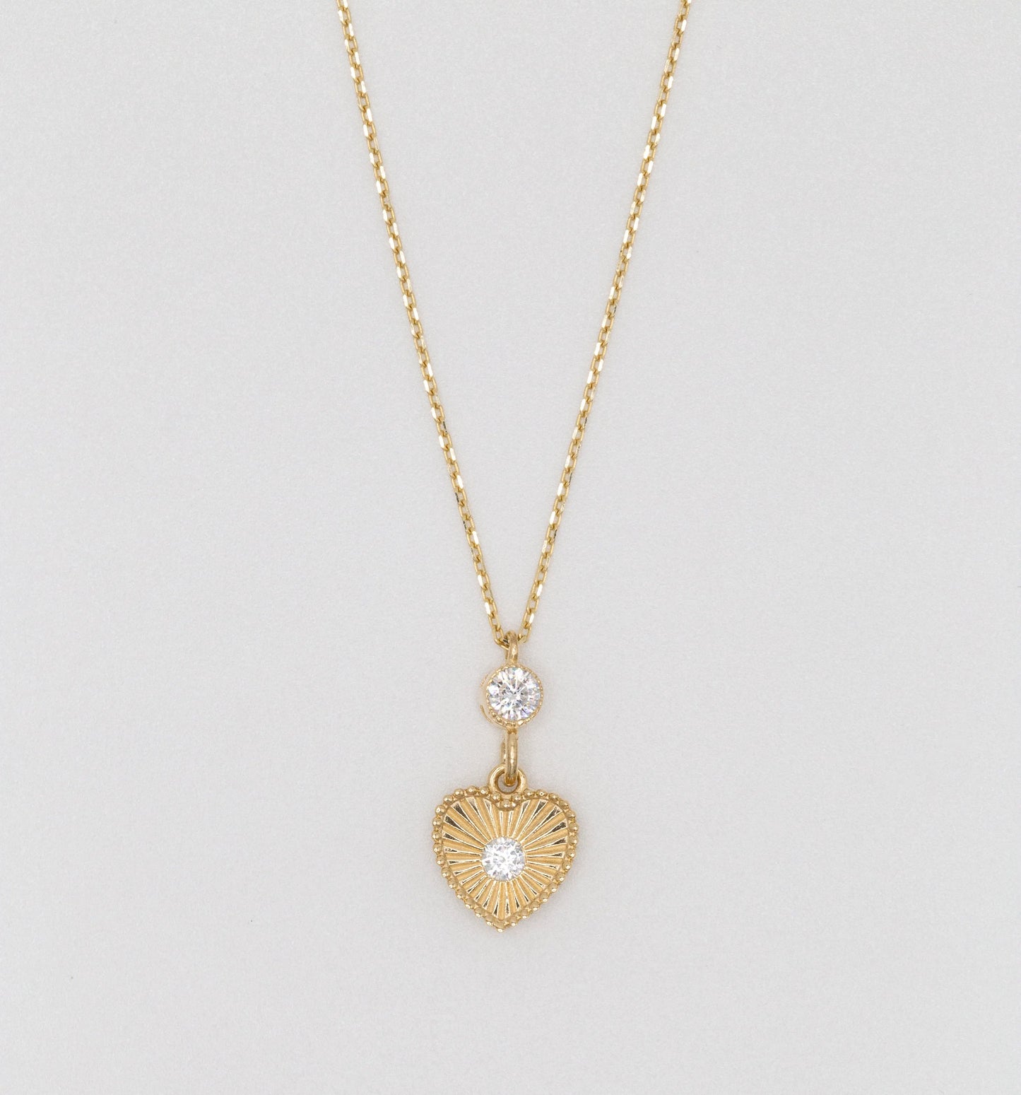 14 KT Yellow Gold Heart Shaped Necklace - TK GOLD