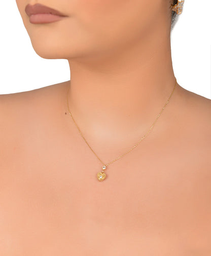 14 KT Yellow Gold Heart Shaped Necklace - TK GOLD