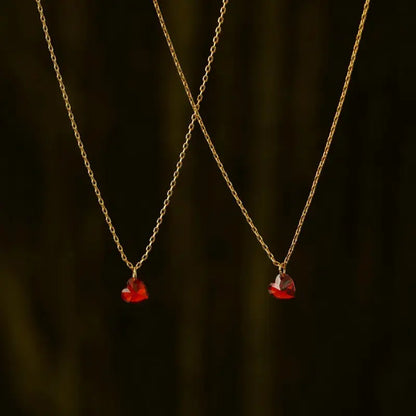 18 KT Gold Plated Heart Shape Necklace - TK GOLD 