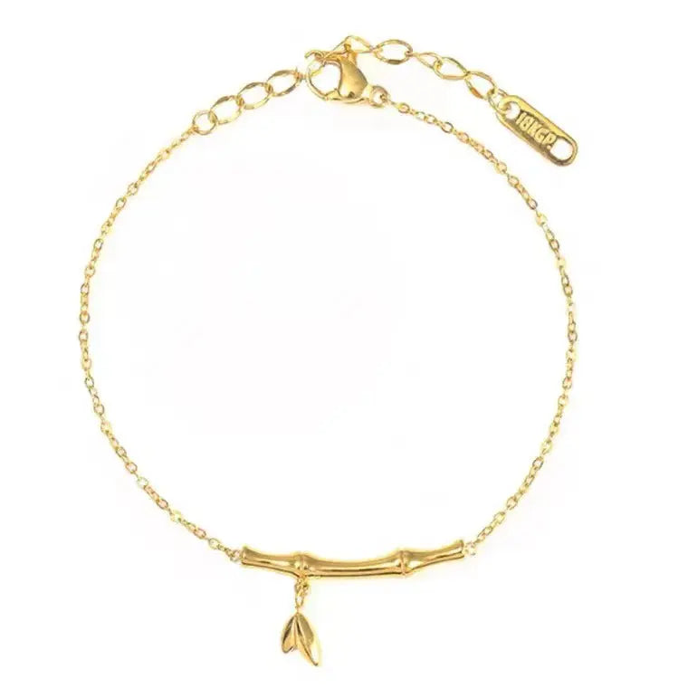 18K Gold Plated Bamboo Necklace TK GOLD