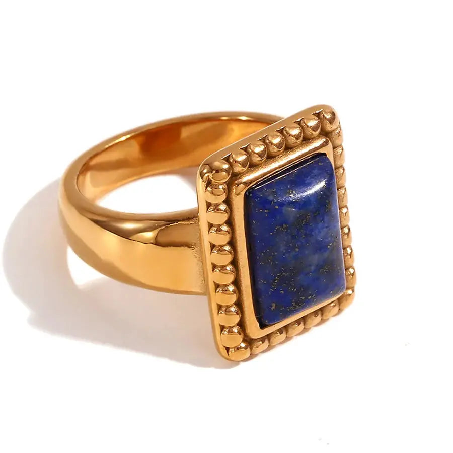 18K Gold Plated Blue Vintage Ring TK GOLD