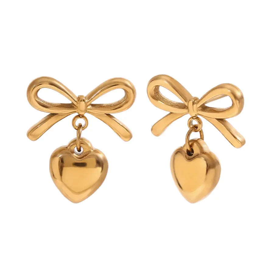 18K Gold Plated Bowknot Earrings TK GOLD