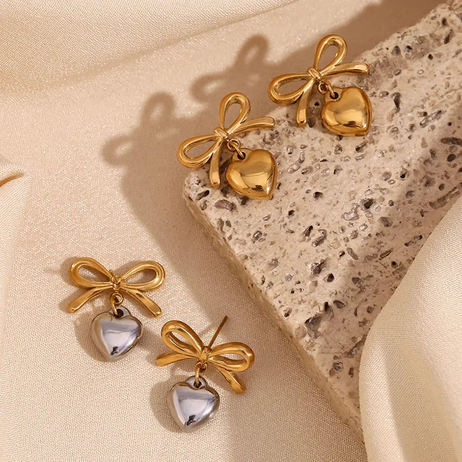 18K Gold Plated Bowknot Earrings TK GOLD