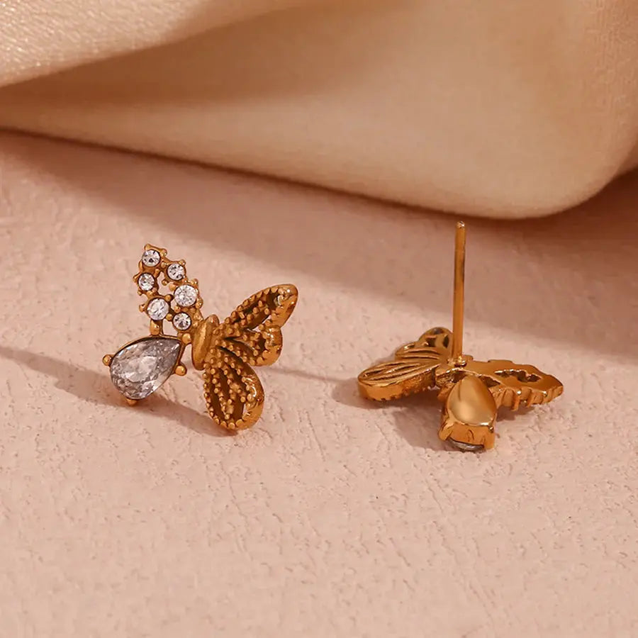 18K Gold Plated Butterfly Earrings TK GOLD