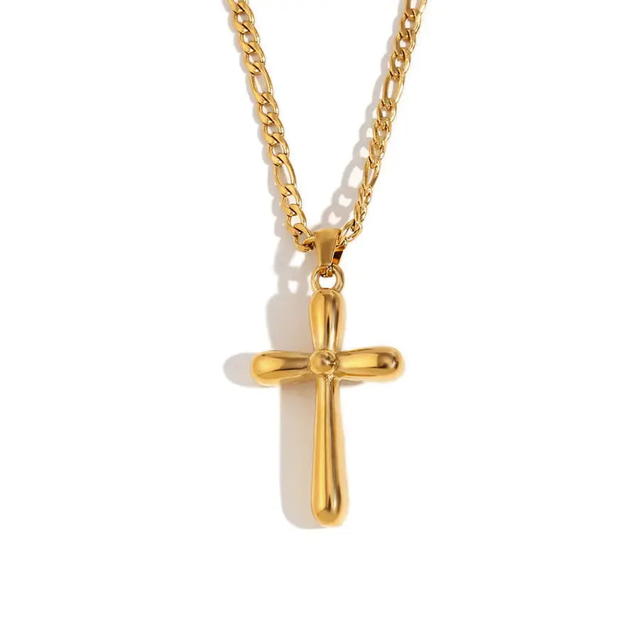 18K Gold Plated Cross Necklace TK GOLD