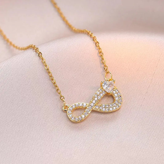 18K Gold Plated Infinity Necklace TK GOLD