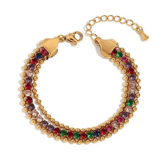 18K Gold Plated Multicolor Bracelet TK GOLD