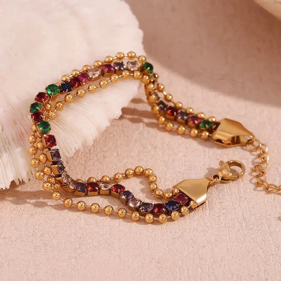 18K Gold Plated Multicolor Bracelet TK GOLD