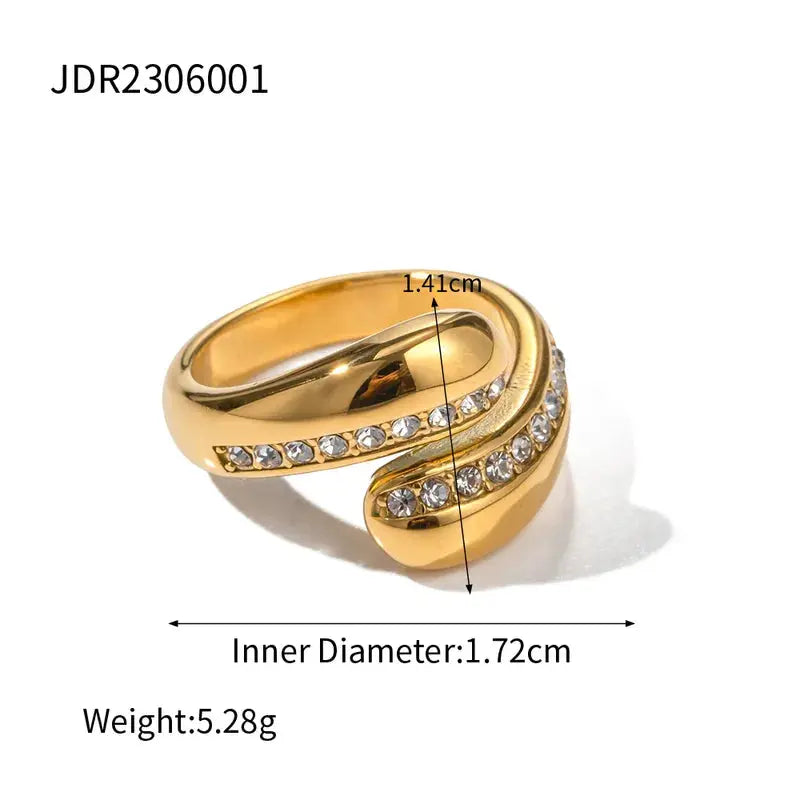 18KT Gold Plated Commute Elegant Ring TK GOLD