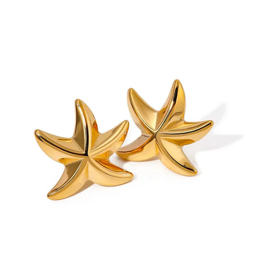 18KT Gold Plated Starfish Earrings TK GOLD