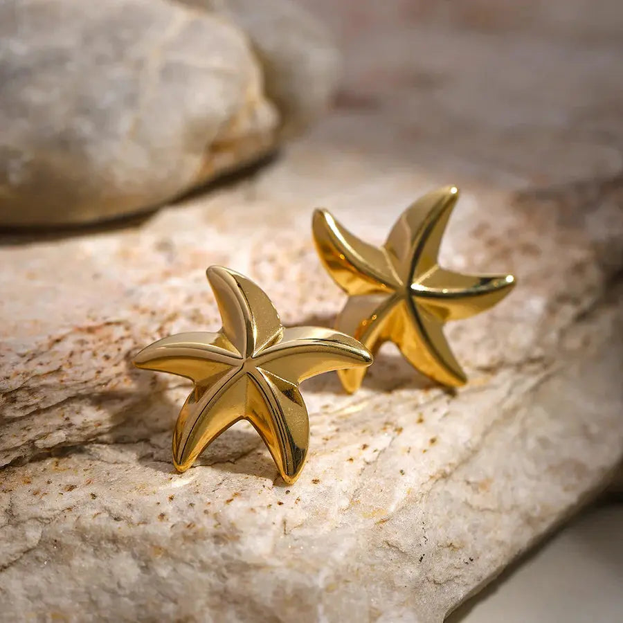 18KT Gold Plated Starfish Earrings TK GOLD